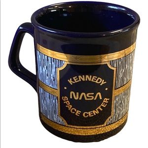 Culver Space Shuttle Kennedy Space Center NASA Cobalt Blue & 22kt Gold Cup